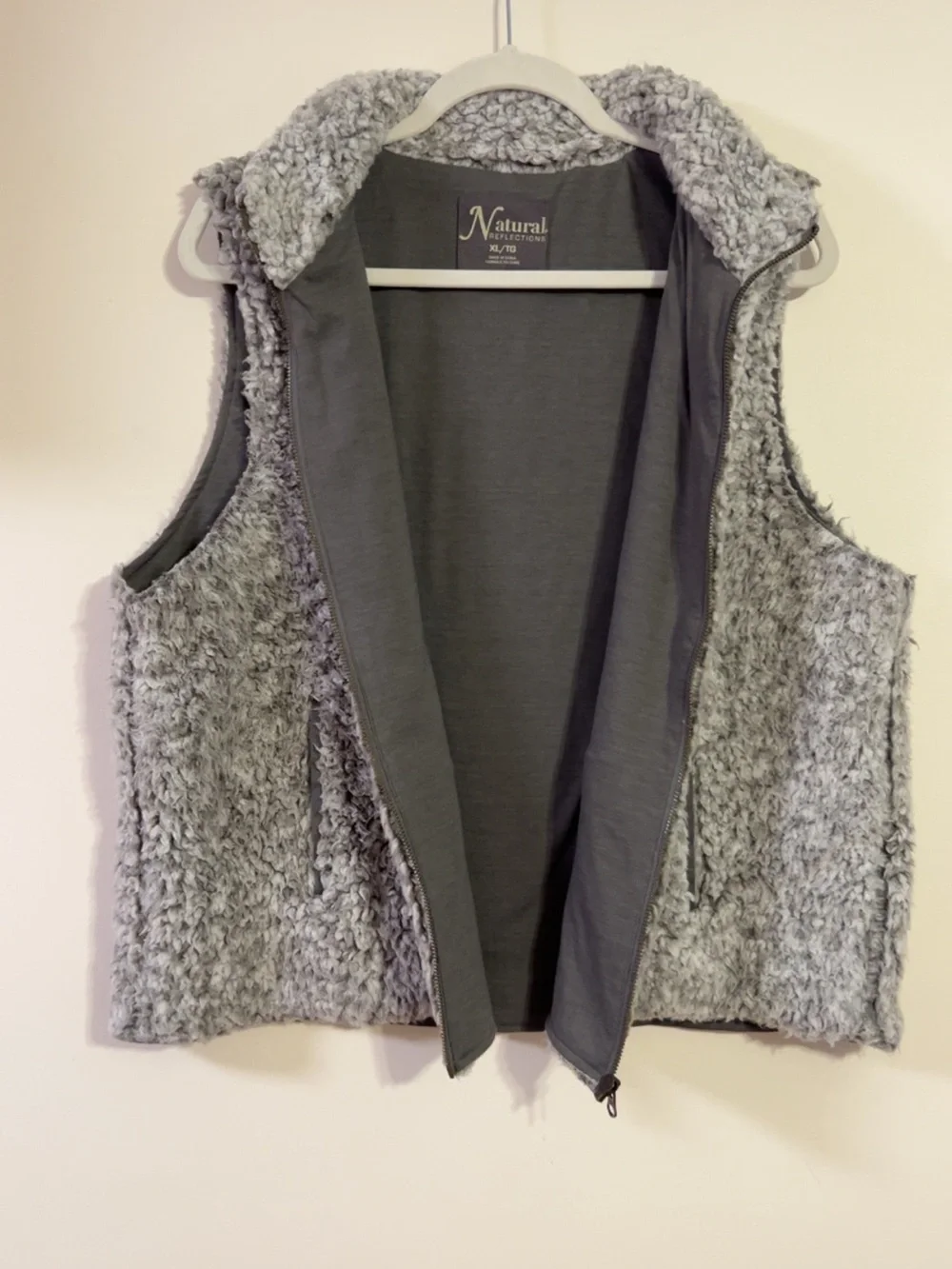Natural Reflections Gray Sherpa Vest